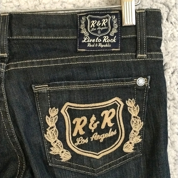 Rock and Republic Low Rise Straight Leg Jeans Size 5 - Picture 1 of 9